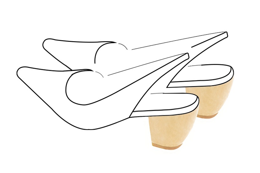 2 1&frasl;8 inch / 5.5 cm high cone heels. Front view - Florence KOOIJMAN