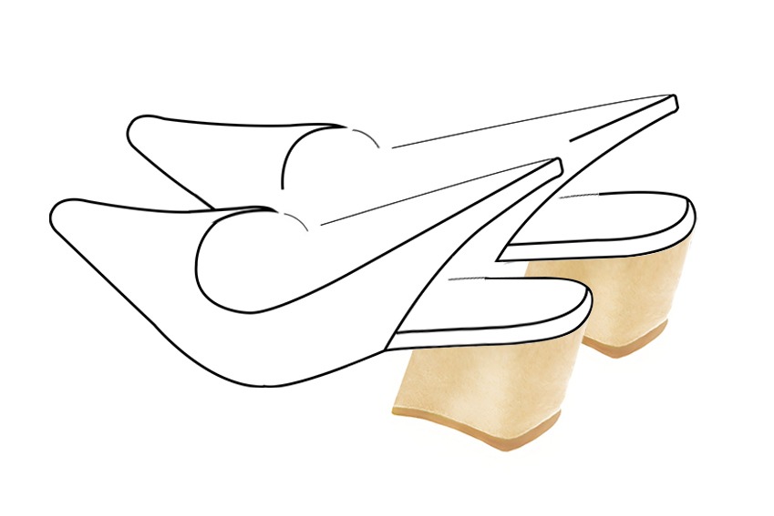 2 1&frasl;8 inch / 5.5 cm high block heels. Front view - Florence KOOIJMAN