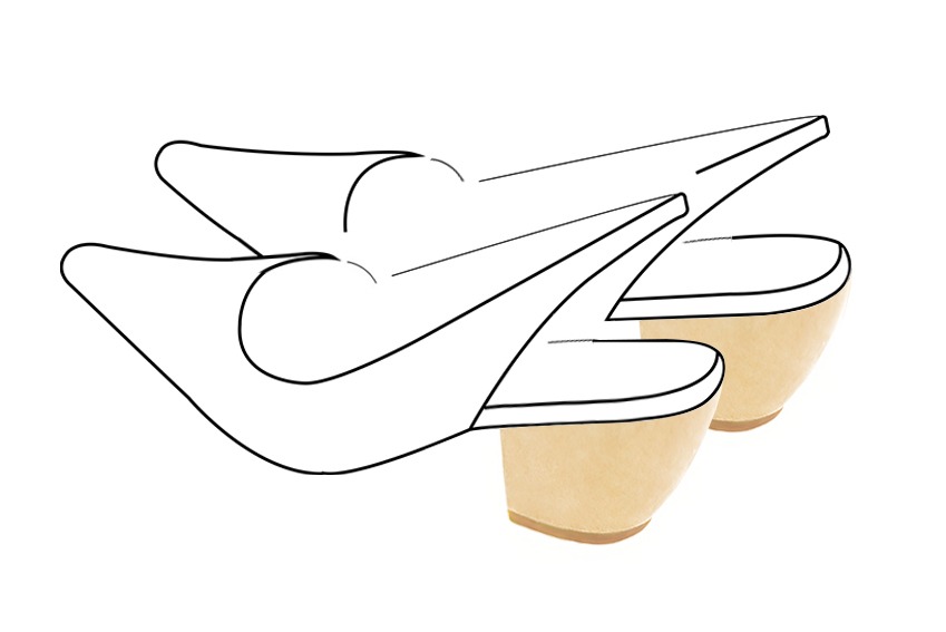 2 1&frasl;8 inch / 5.5 cm high cone heels. Front view - Florence KOOIJMAN
