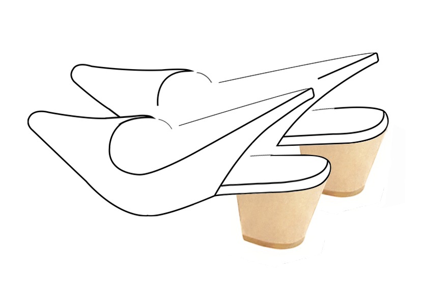 2 1&frasl;8 inch / 5.5 cm high cone heels. Front view - Florence KOOIJMAN