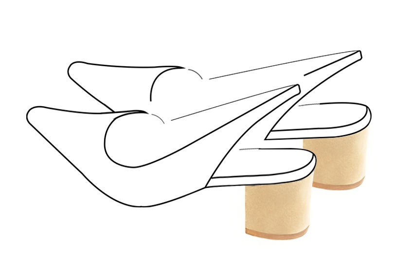 2 1&frasl;8 inch / 5.5 cm high block heels. Front view - Florence KOOIJMAN
