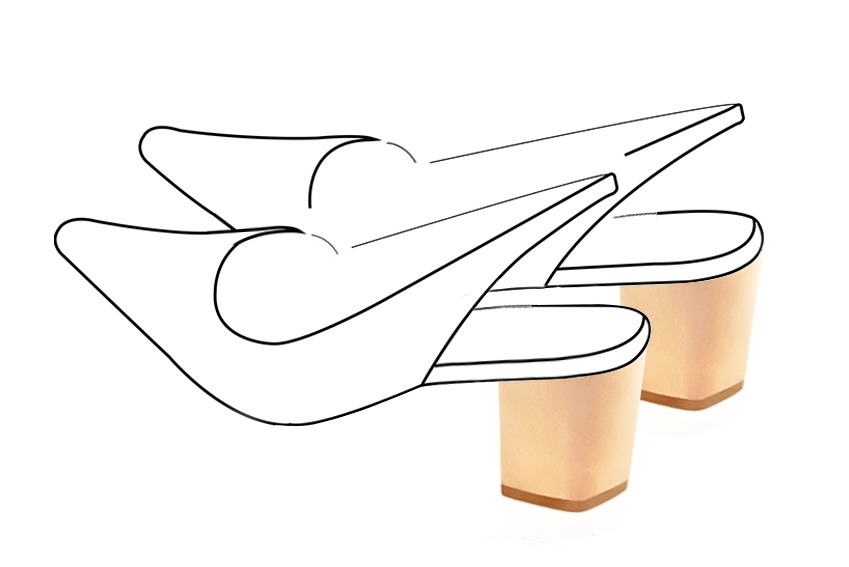 2 1&frasl;2 inch / 6.5 cm high block heels. Front view - Florence KOOIJMAN