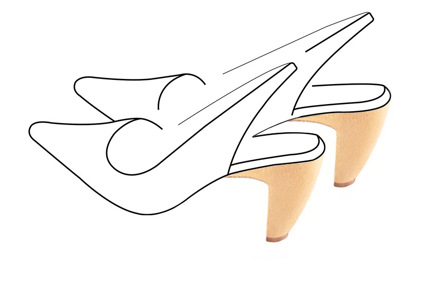 3 inch / 7.5 cm high comma heels. Front view - Florence KOOIJMAN
