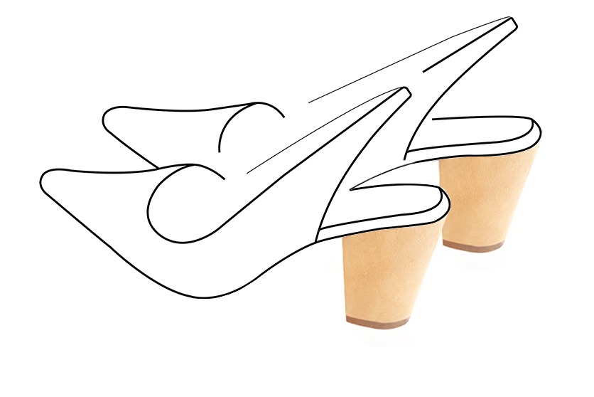 3 inch / 7.5 cm high cone heels. Front view - Florence KOOIJMAN