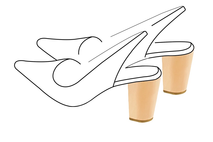 3 inch / 7.5 cm high block heels. Front view - Florence KOOIJMAN