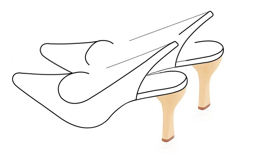 3 3&frasl;8 inch / 8.5 cm high spool heels. Front view - Florence KOOIJMAN
