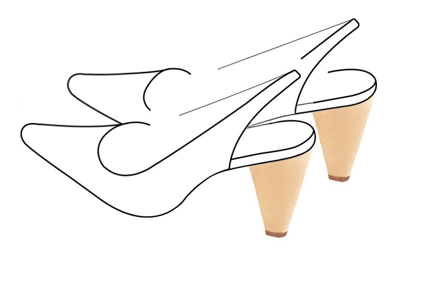 3 3&frasl;8 inch / 8.5 cm high cone heels. Front view - Florence KOOIJMAN