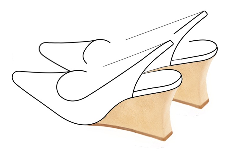3 3&frasl;8 inch / 8.5 cm high wedge heels. Front view - Florence KOOIJMAN