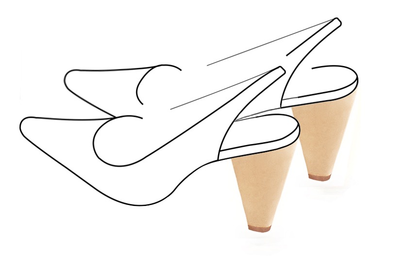 3 3&frasl;4 inch / 9.5 cm high cone heels. Front view - Florence KOOIJMAN