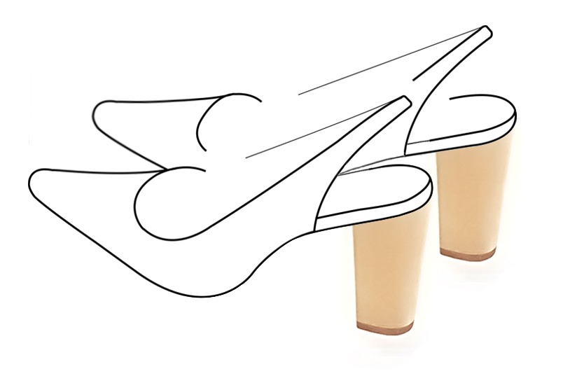 3 3&frasl;4 inch / 9.5 cm high block heels. Front view - Florence KOOIJMAN